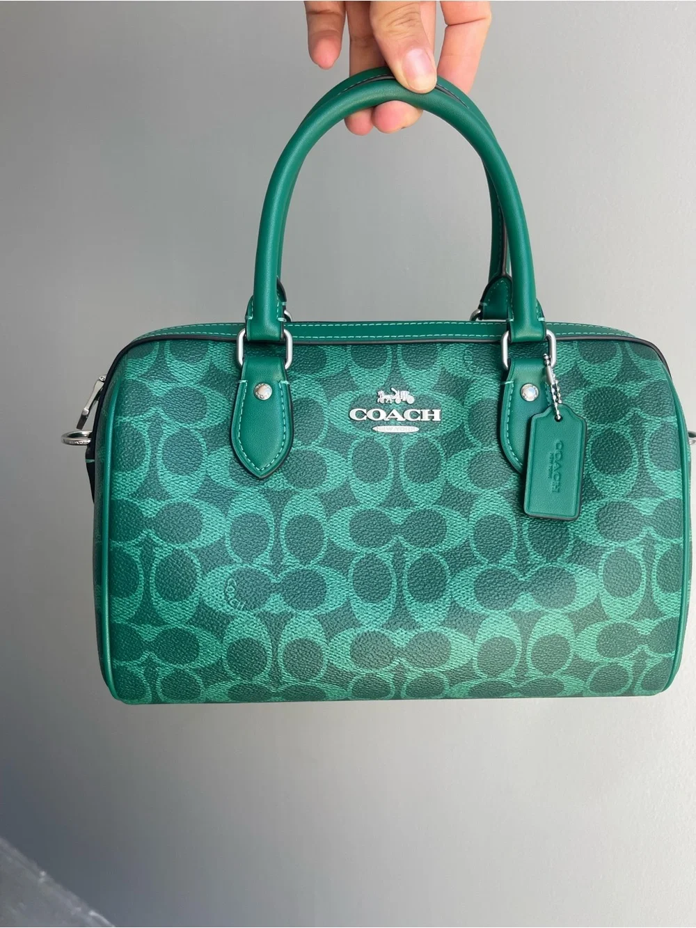 Coach Outlet Signature Canvas Rowan in Bright Jade